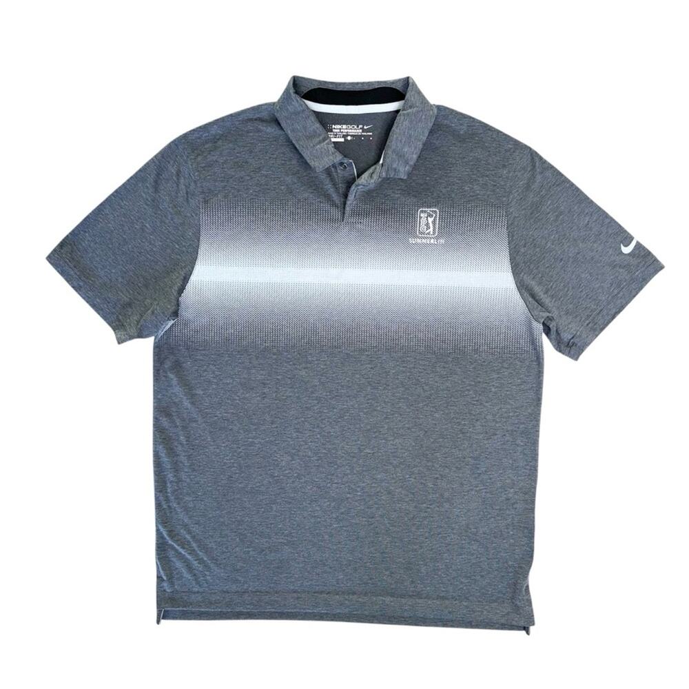 NIKE GOLF TOUR PERFORMANCE Men’s Gray White Short Sleeve Golf Polo Shirt